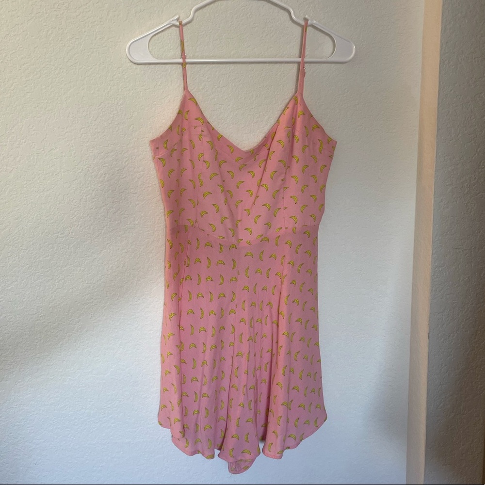 Pink banana patterned Zara romper dress